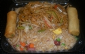 Single Meal: Pork Fried Rice and Chicken Chow Mein